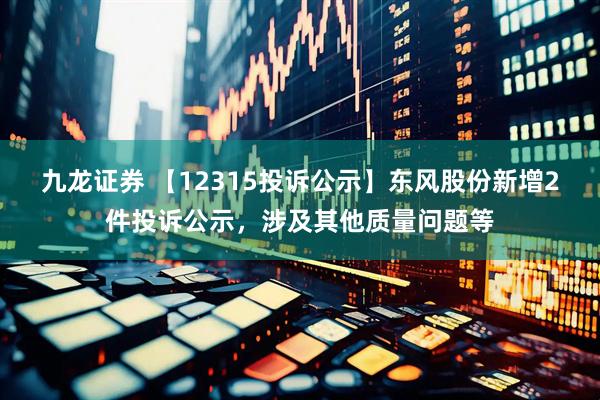 九龙证券 【12315投诉公示】东风股份新增2件投诉公示，涉及其他质量问题等